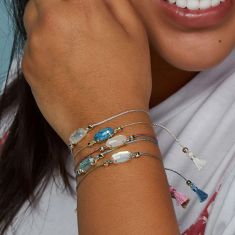 Kendra Scott Everlyne Silver Cord Friendship Bracelet in Ivory Mother-of-Pearl