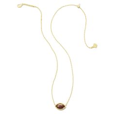 Kendra Scott Football Short Pendant Necklace in Orange Goldstone, Gold-Plated
