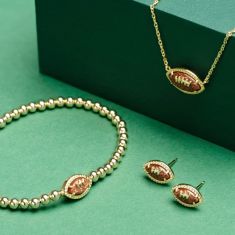 Kendra Scott Football Stretch Bracelet in Orange Goldstone, Gold-Plated