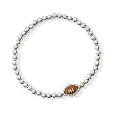 Kendra Scott Football Stretch Bracelet in Orange Goldstone, Rhodium-Plated