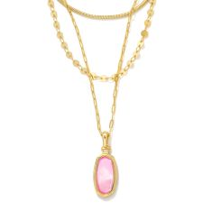 Kendra Scott Framed Dani Convertible Triple Strand Necklace in Peony Mother-of-Pearl