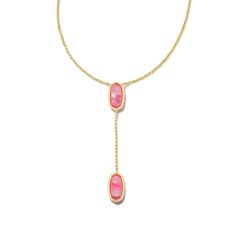 Kendra Scott Framed Elisa Y Necklace in Peony Mother-of-Pearl