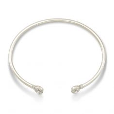 Kendra Scott Grayson Cuff Bracelet in White Crystal, Rhodium-Plated