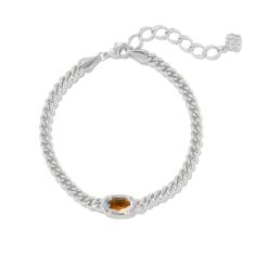 Kendra Scott Grayson Rhodium-Plated Delicate Link and Chain Bracelet in Dichroic Glass