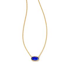 Kendra Scott Grayson Short Pendant Necklace in Cobalt Blue Illusion