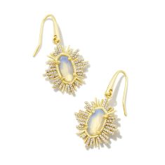 Kendra Scott Grayson Sunburst Drop Earrings in Iridescent Opalite Illusion, Gold-Plated