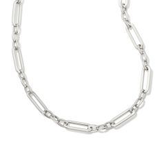 Kendra Scott Heather Link and Chain Necklace, Rhodium-Plated