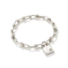 Kendra Scott Jess Lock Chain Bracelet, Rhodium-Plated