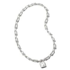 Kendra Scott Jess Lock Chain Necklace, Rhodium-Plated