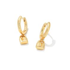 Kendra Scott Jess Lock Huggie Earrings, Gold-Plated