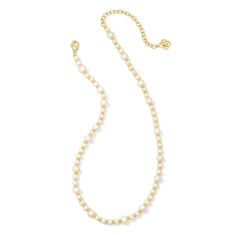 Kendra Scott Jovie Beaded Strand Necklace in White Pearl