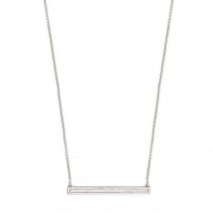 Kendra Scott Kelsey Bar Pendant Necklace in White Kyocera Simulated Opal REEDS Jewelers