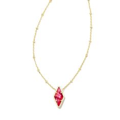 Kendra Scott Kinsley Short Pendant Necklace in Raspberry Illusion