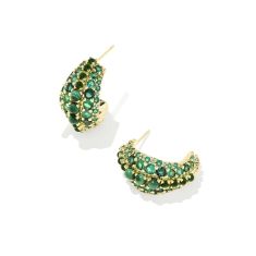 Kendra Scott Krista Hoop Earrings in Green Mix