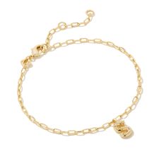 Kendra Scott Letter S Delicate Chain Bracelet in White Cubic Zirconia, Gold-Plated