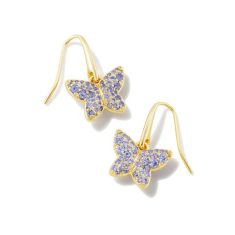 Kendra Scott Lillia Crystal Butterfly Drop Earrings in Violet Crystal