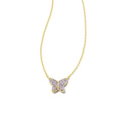 Kendra Scott Lillia Crystal Butterfly Pendant Necklace in Violet Crystal