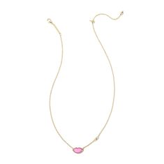 Kendra Scott Lips Pendant Necklace in Hot Pink Mother-of-Pearl, Gold-Plated