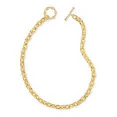 Kendra Scott Maura Chain Necklace in White Crystal, Gold-Plated