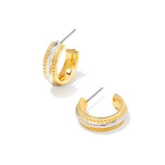 Kendra Scott Merritt Huggie Hoop Earrings in Mixed Metal