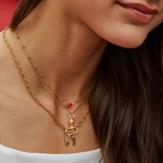 Kendra Scott Mini Elisa Enamel Frame Short Pendant Necklace in Red Illusion