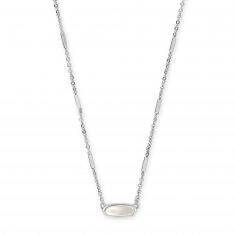 Kendra Scott Miya Necklace in Ivory Mother of Pearl Bright Silver Tone