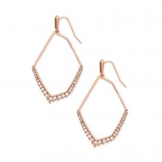 Kendra Scott Nell Earrings in Blush Crystal Rose Gold Plated REEDS Jewelers