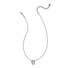 Final Sale - Kendra Scott Skeleton Short Pendant Necklace in Ivory Mother-of-Pearl, Gunmetal-Plated
