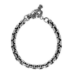 King Baby Box Chain Sterling Silver Bracelet - 8.75 Inches