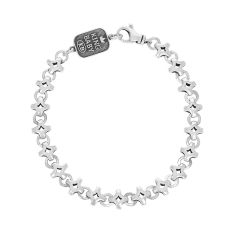 King Baby Small Diamond Shaped Link Sterling Silver Chain Bracelet | 8.75 Inches