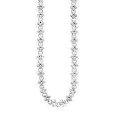 King Baby Small Diamond Shaped Link Sterling Silver Chain Necklace | 24 Inches