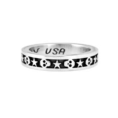 King Baby Stackable Skull and Star Sterling Silver Ring | Size 11