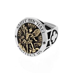 King Baby Two-Tone Saint Michael Ring | Size 11