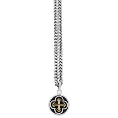 King Baby Two-Tone Traditional Cross Motif Pendant Necklace | 24 Inches