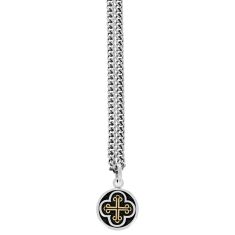 King Baby Two-Tone Traditional Cross Motif Pendant Necklace | 24 Inches