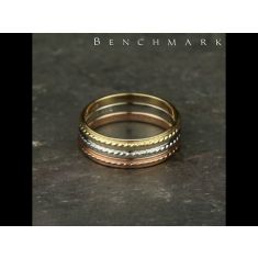 14k Rose Gold 2mm Rope Center Band