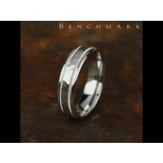 10k White Gold 6mm Hammered Finish Milgrain Comfort Fit Wedding Band