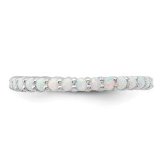 Lab Created Opal Sterling Silver Stackable Eternity Ring