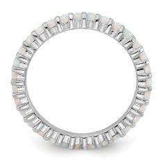Lab Created Opal Sterling Silver Stackable Eternity Ring