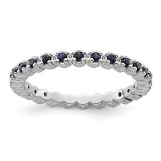 Lab Created Sapphire Sterling Silver Stackable Eternity Ring