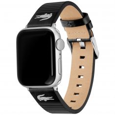 Lacoste Apple Watch Strap | Black Leather | 42mm and 44mm| 2050028
