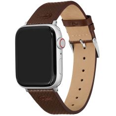 Lacoste Apple Watch Strap Brown Embossed Leather | 42mm & 44mm | 2050027