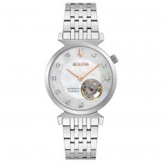 Ladies' Bulova Automatic Regatta Mother-of-Pearl Diamond Dial Stainless Steel Watch | 32.2mm | 96P222