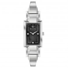 Ladies' Bulova Classic Diamond Accent Stainless Steel Half-Bangle Watch | 18x33mm | 96P209