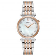 Ladies' Bulova Classic Regatta Diamond Two-Tone Watch | 30mm | 98P192