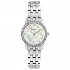 Ladies' Bulova Crystal Stainless Steel Watch and Necklace Set | 27mm | 96X155