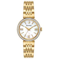 Ladies' Bulova Crystal Watch and Bolo Bracelet Gift Set | 30mm | 98X122