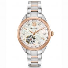 Ladies' Bulova Classic Sutton Diamonds Automatic Two-Tone Watch | 34mm | 98P170