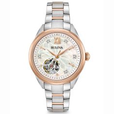 Ladies Bulova Sutton Diamond Stainless Steel Automatic Watch 34mm 96P181 REEDS Jewelers