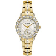 Ladies' Bulova Phantom Crystal Gold-Tone Bracelet Watch | 30.5mm | 98L283